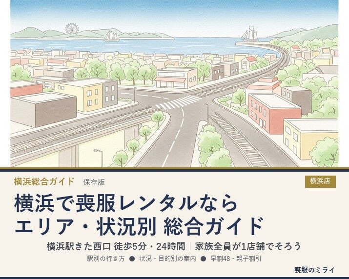 横浜で喪服レンタルなら｜エリア・状況別 総合ガイド【横浜駅きた西口 徒歩5分・24時間】