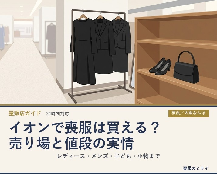 イオンの喪服・礼服はいくら？売り場と値段の実情【レディース/メンズ/子ども】